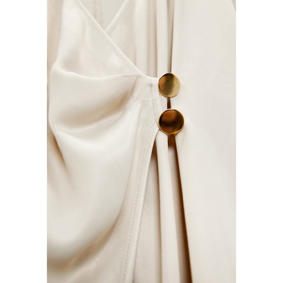 ZARA SATIN EFFECT LONG TUNIC BLOUSE - Picture 6 of 16